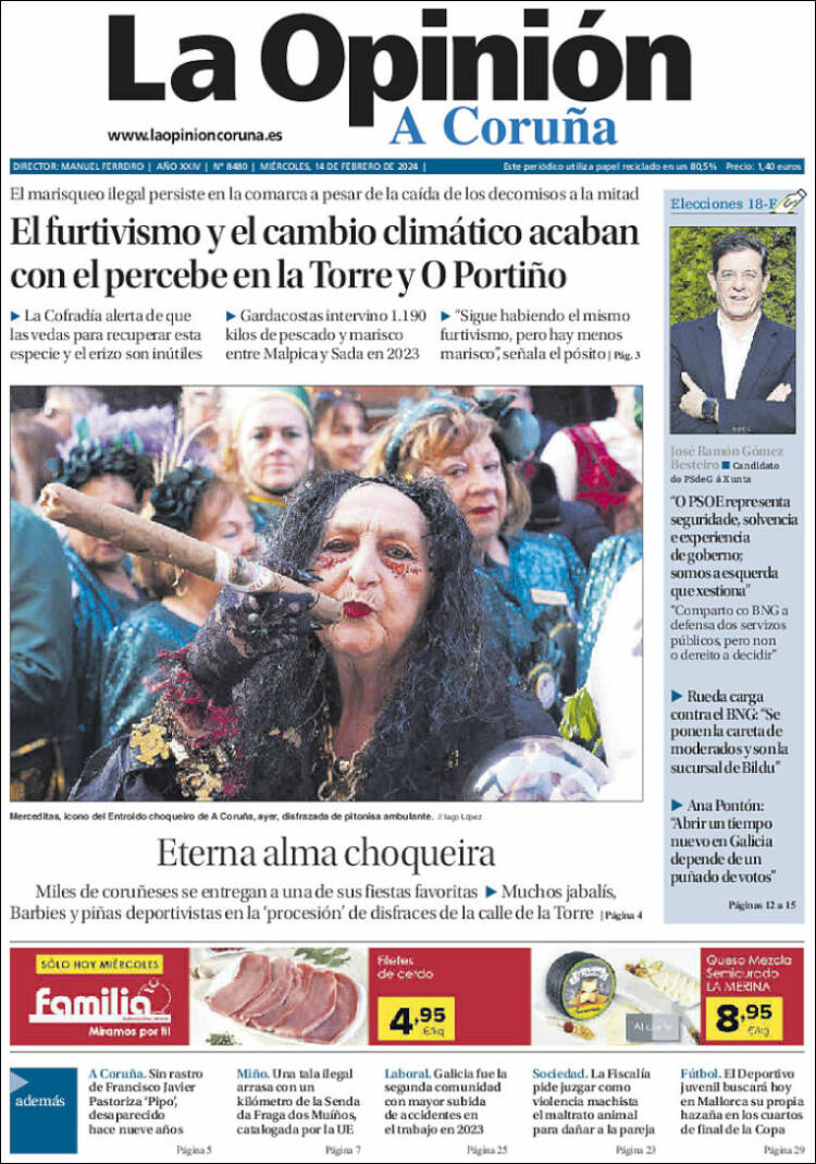 Portada de La Opinión de A Coruña (España)