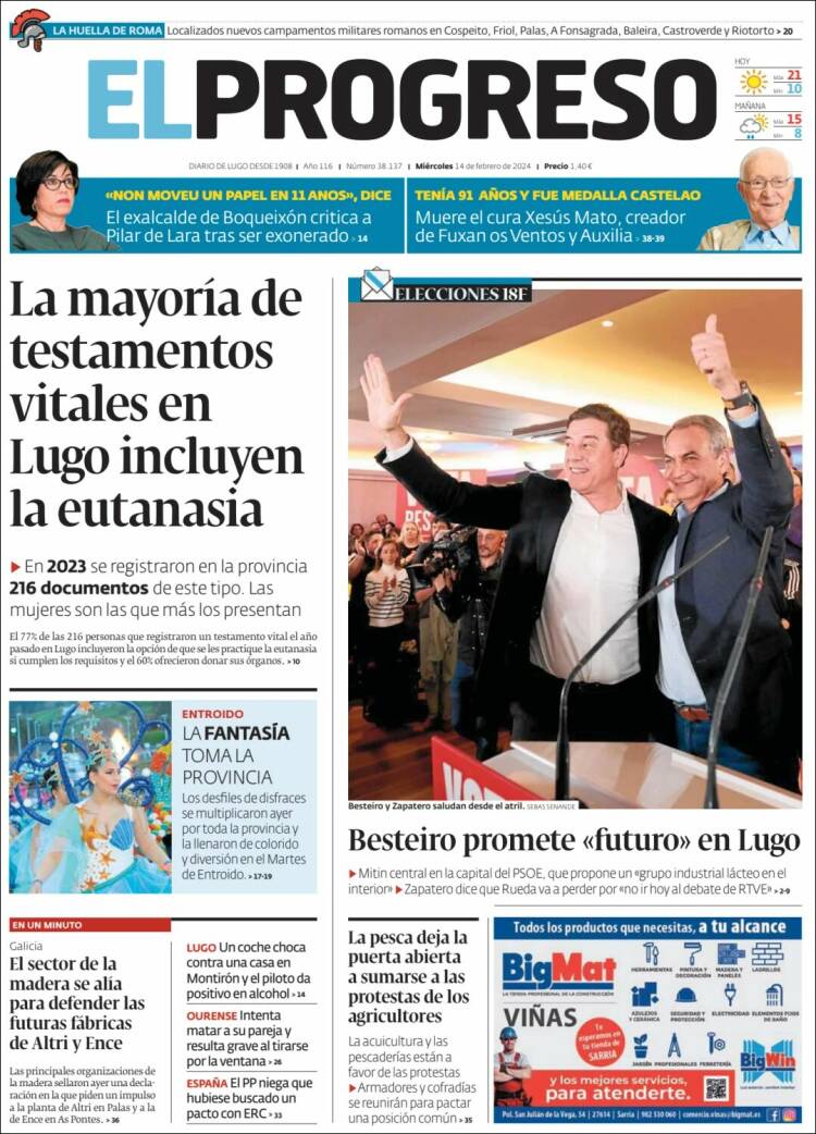 Portada de El Progreso (España)