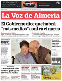 Portada de La Voz de Almería (España)