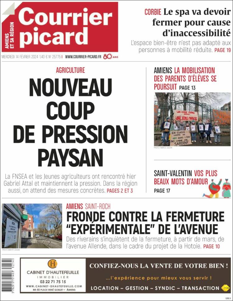 Portada de Courrier Picard (Francia)