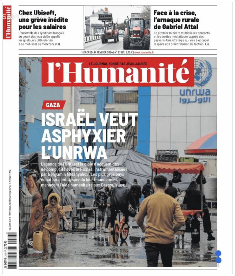 Portada de l'Humanite (Francia)
