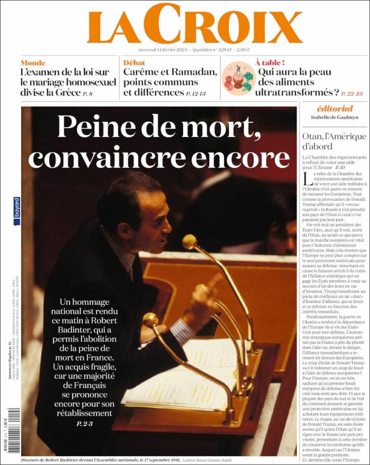 Portada de La Croix (Francia)