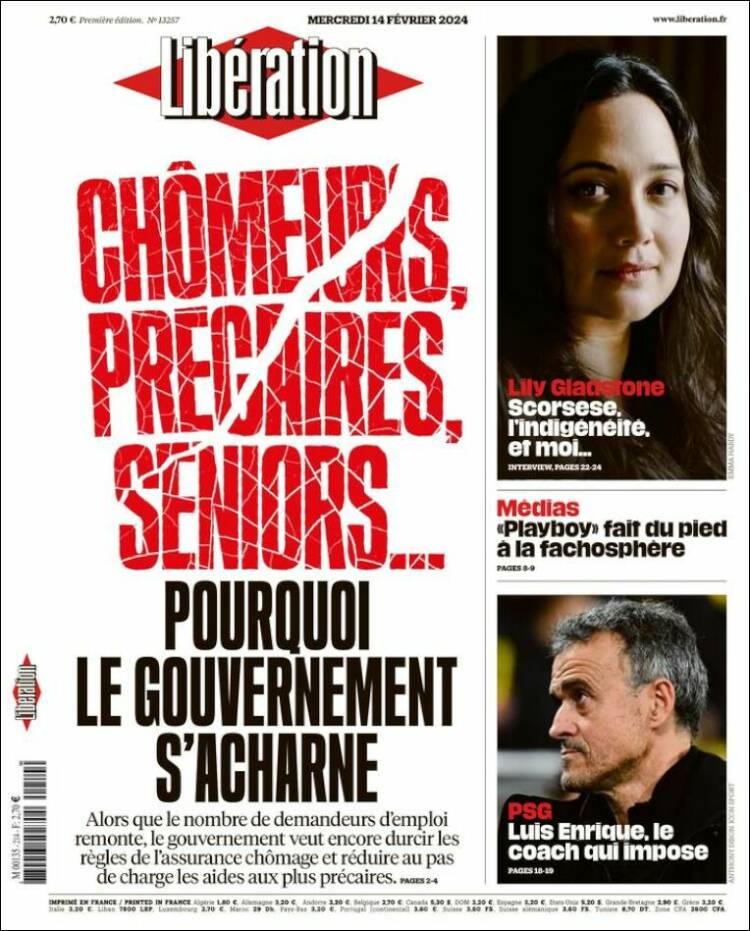 Portada de Libération (Francia)