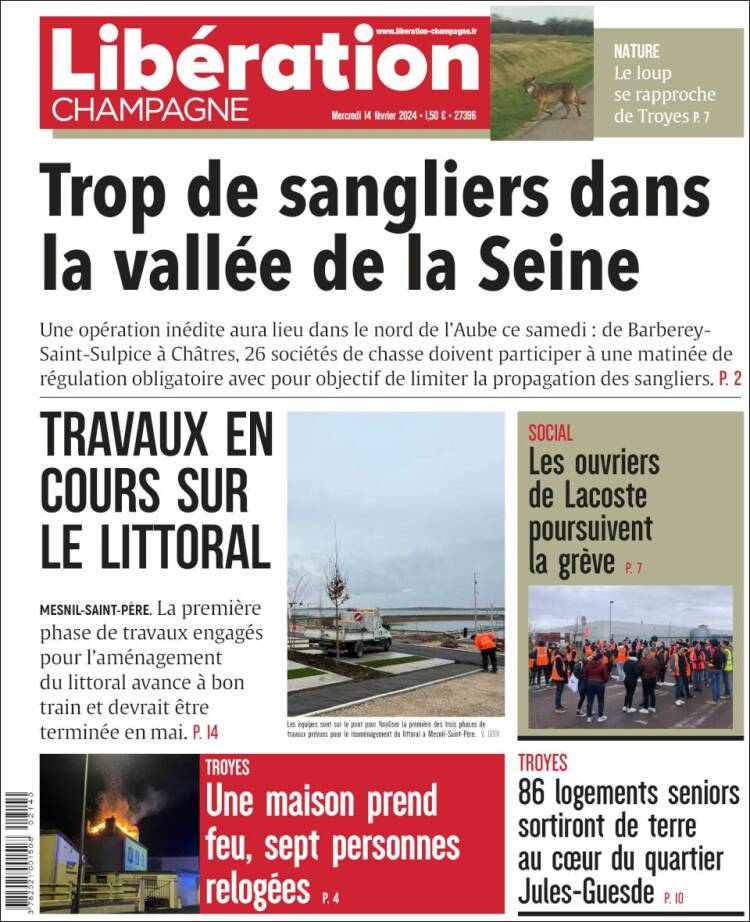 Portada de Libération Champagne (Francia)