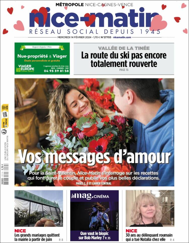 Portada de Nice-Matin (Francia)
