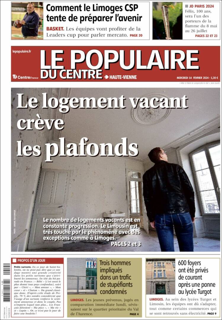 Portada de Le Populaire du Centre (Francia)