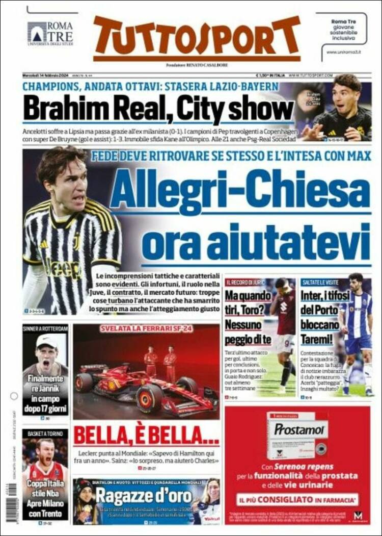Portada de Tuttosport (Italia)
