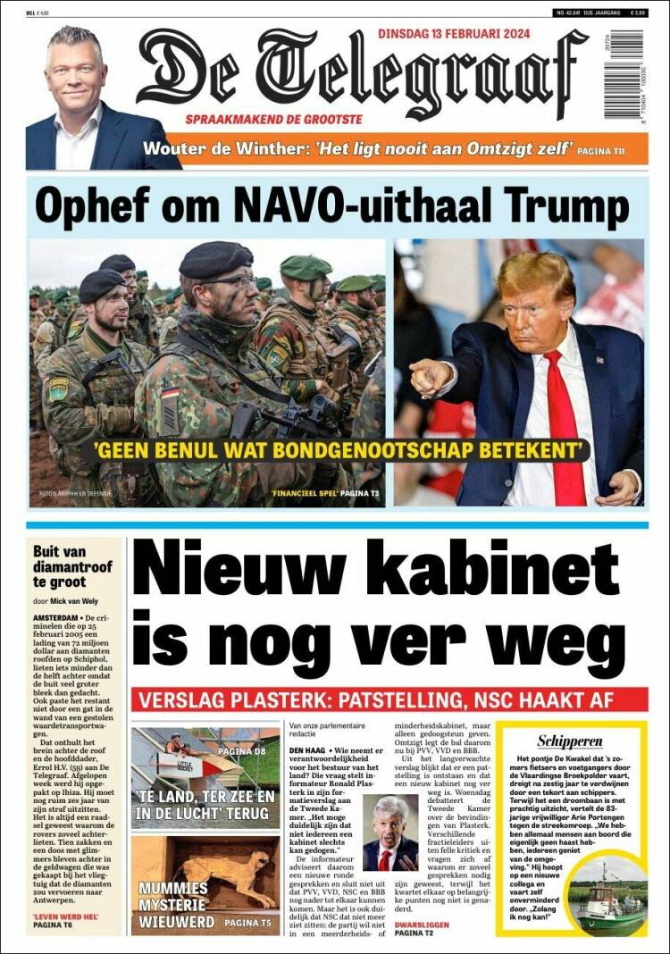 Portada de De Telegraaf (Pa&iacute;ses Bajos)