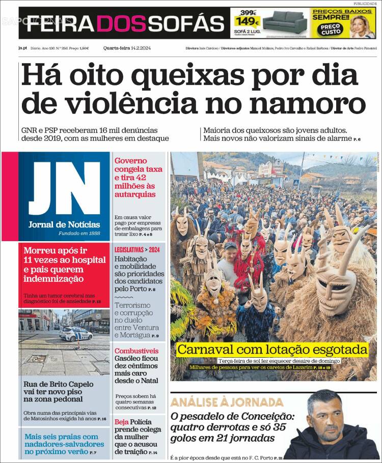Portada de Jornal de Notícias (Portugal)