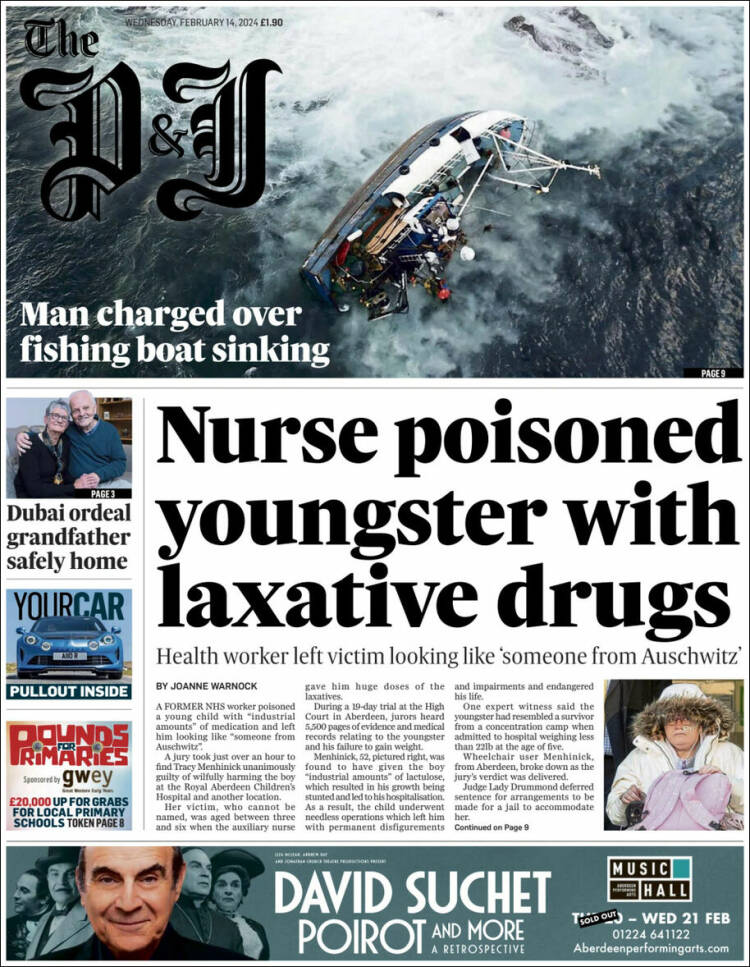 Portada de The Press and Journal (Reino Unido)