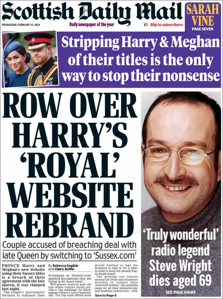 Portada de Scottish Daily Mail (Reino Unido)