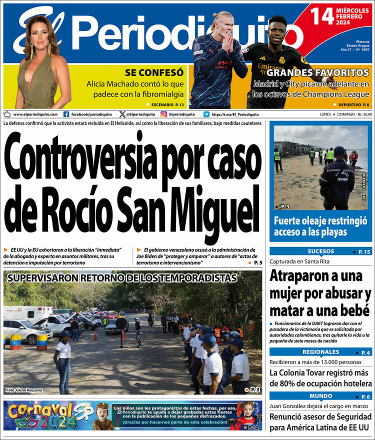 Portada de Periodiquito de Aragua (Venezuela)