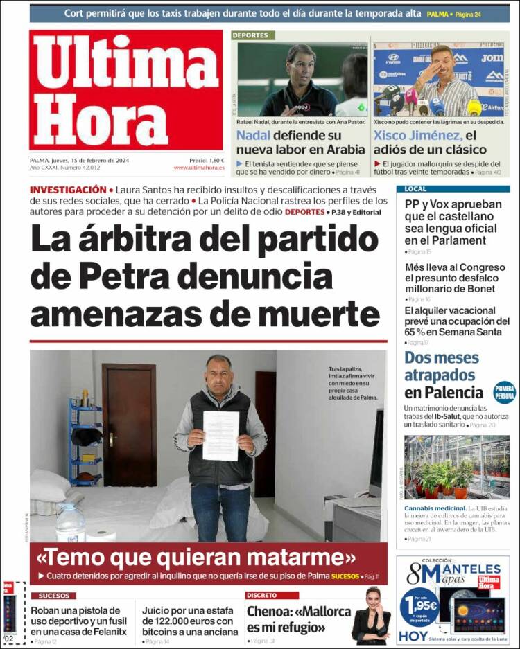 Portada de Última Hora (España)