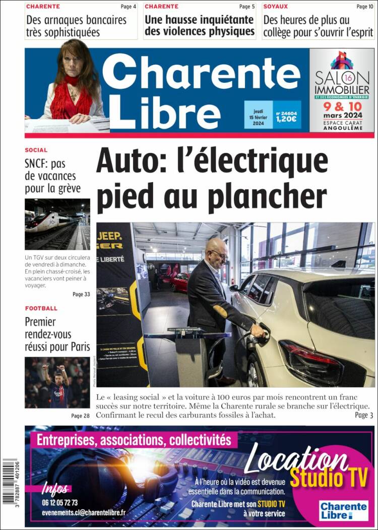 Portada de Charente Libre (Francia)