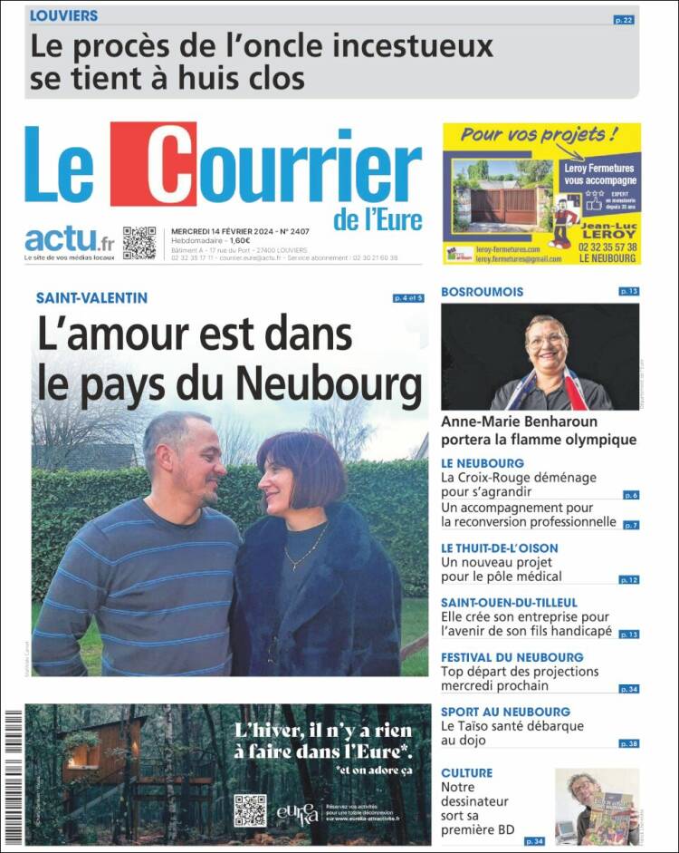 Portada de Le Courrier de l'Ouest (Francia)