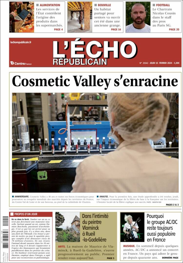 Portada de L'Echo Républicain (Francia)