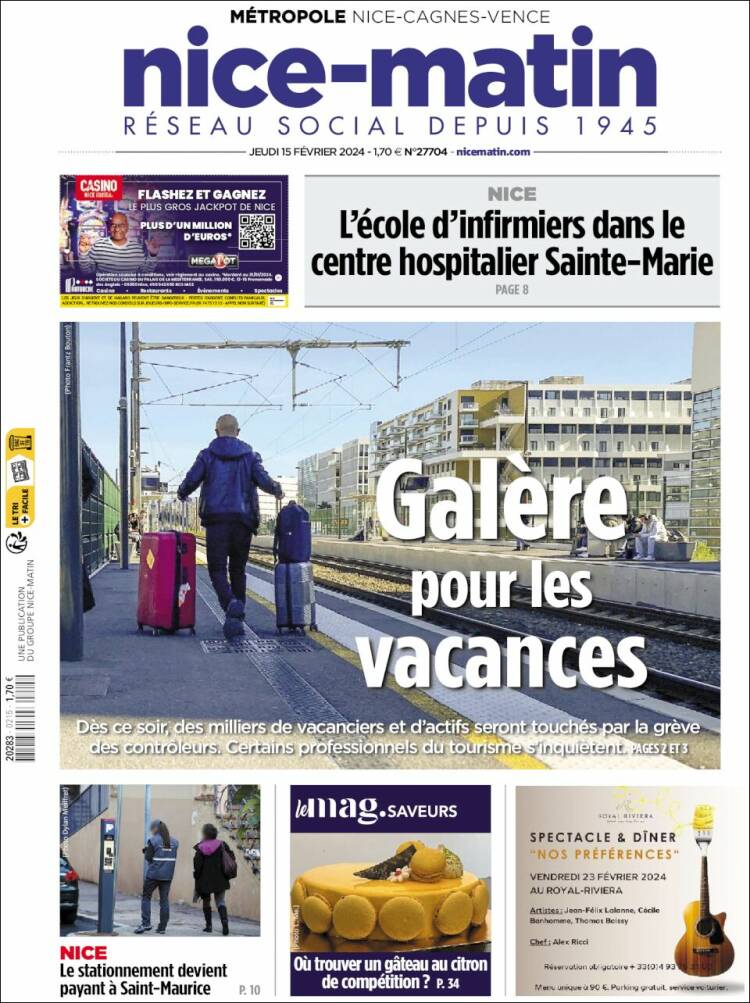 Portada de Nice-Matin (Francia)