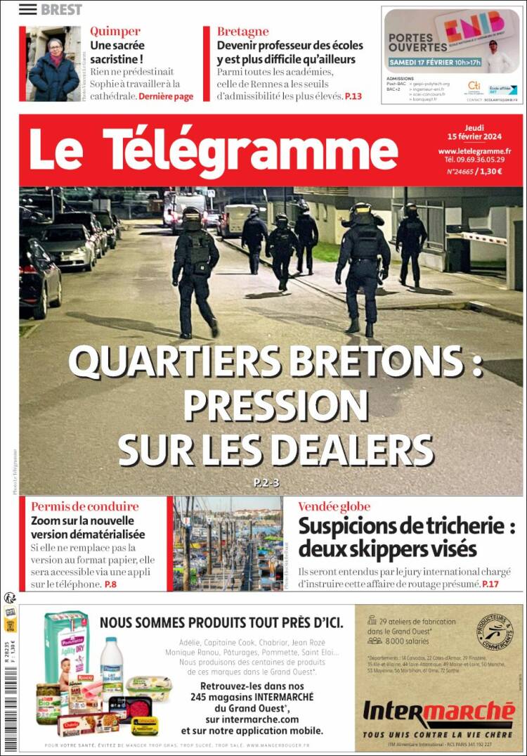 Portada de Télégramme (Francia)