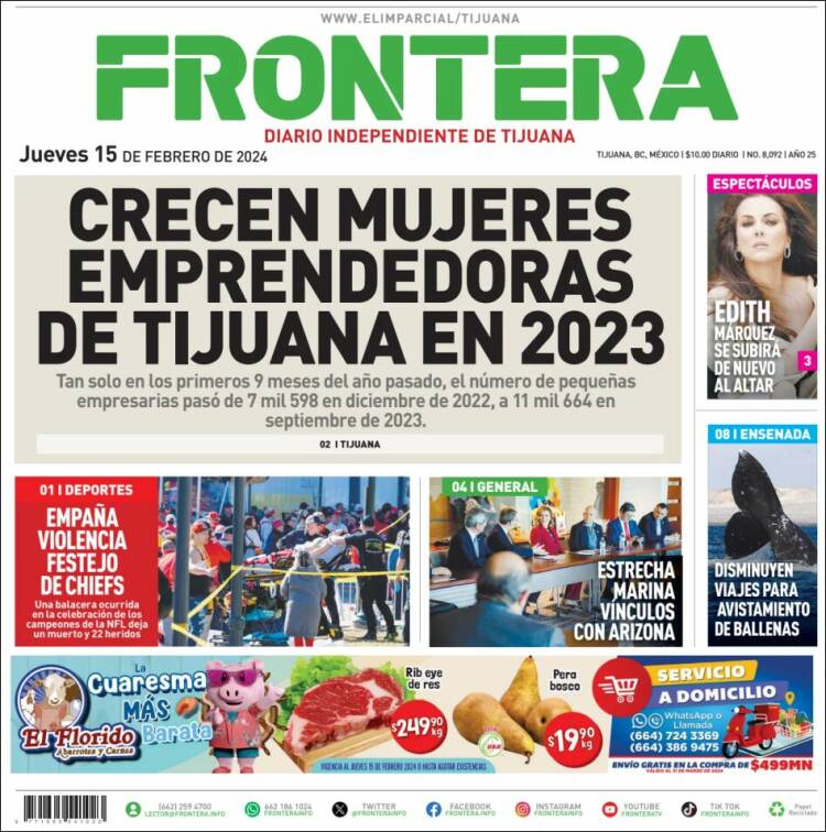 Portada de Frontera (México)