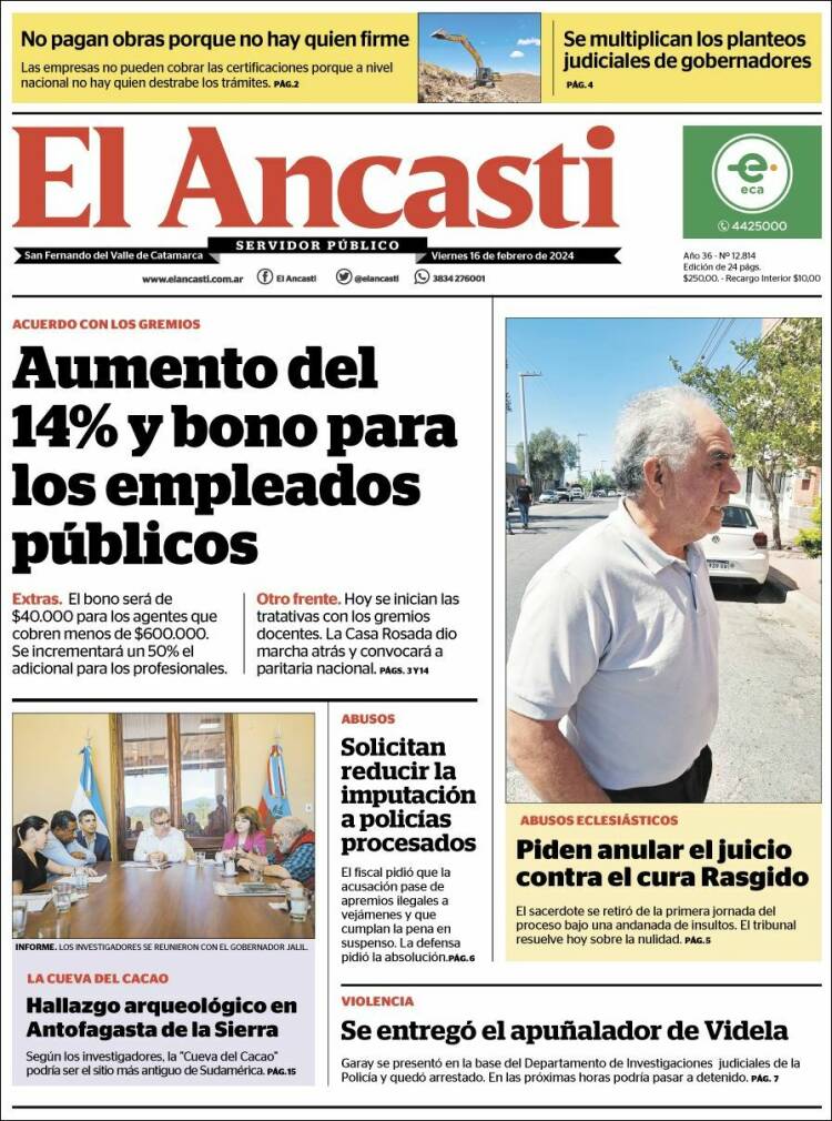 Portada de El Ancasti (Argentina)