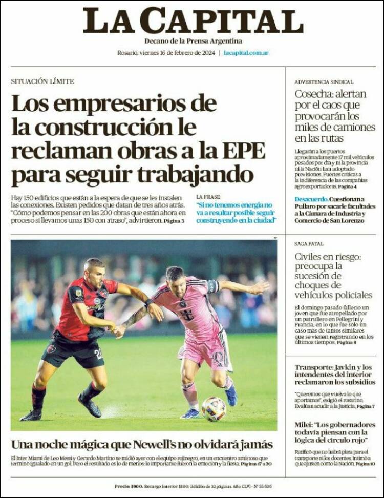 Portada de La Capital - Rosario (Argentina)