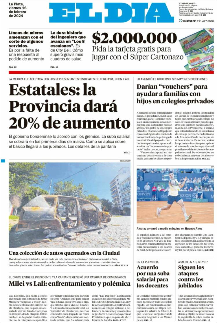 Portada de El Día de la Plata (Argentina)