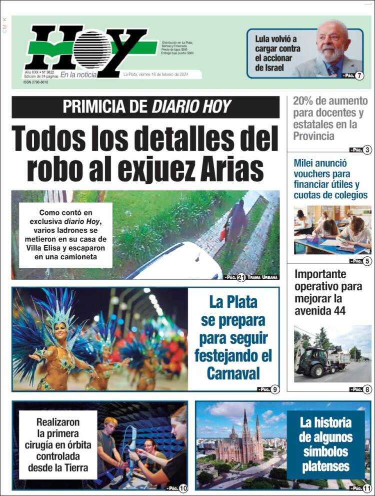 Portada de Diario Hoy (Argentina)