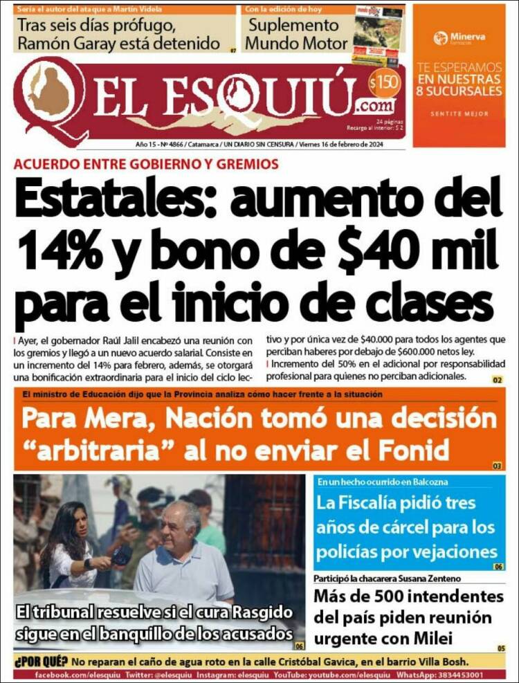 Portada de El Esquiu (Argentina)