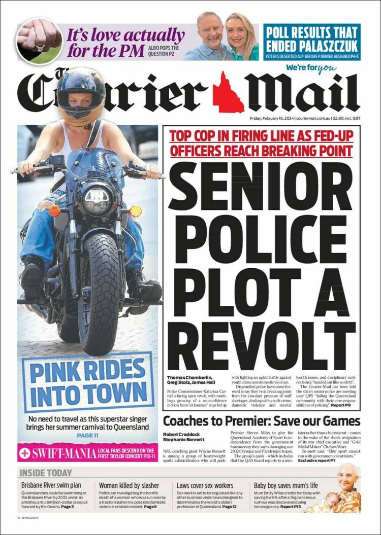 Portada de The Courier-Mail (Australia)