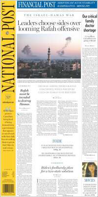 Portada de The National Post (Canadá)