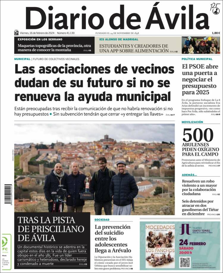 Portada de Diario de Ávila (España)