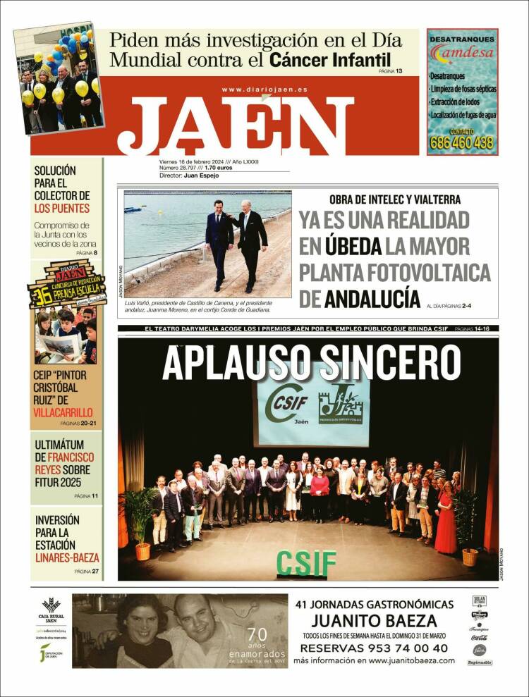 Portada de Diario Jaén (España)