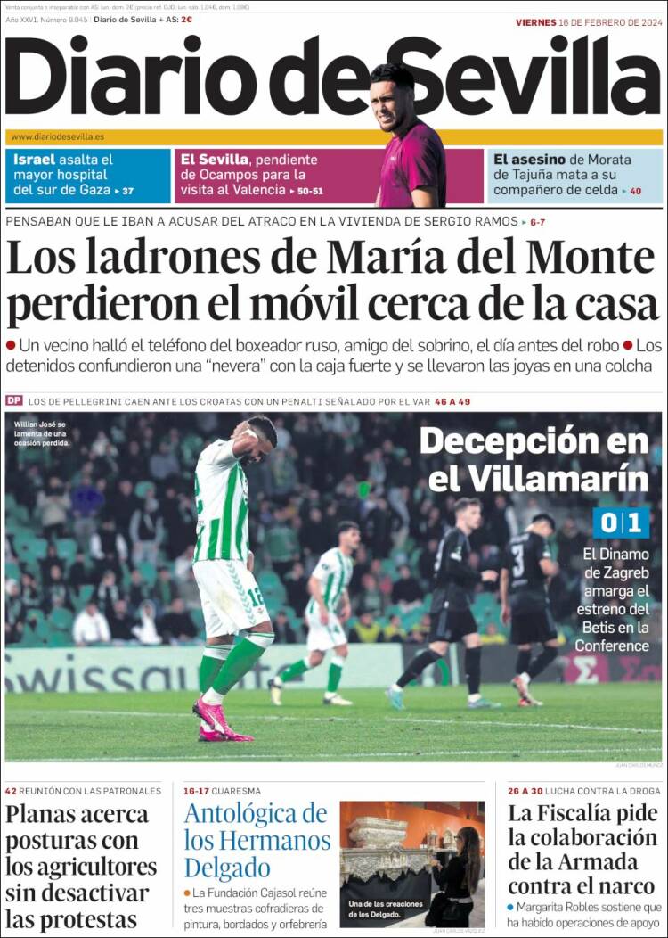 Portada de Diario de Sevilla (España)