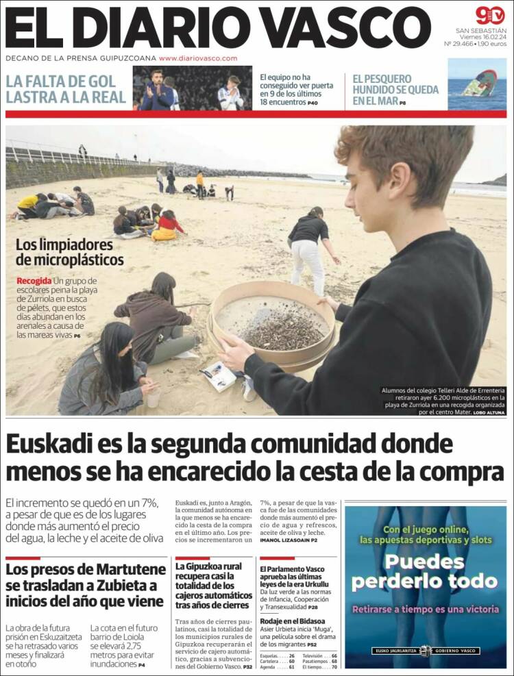 Portada de Diario Vasco (España)