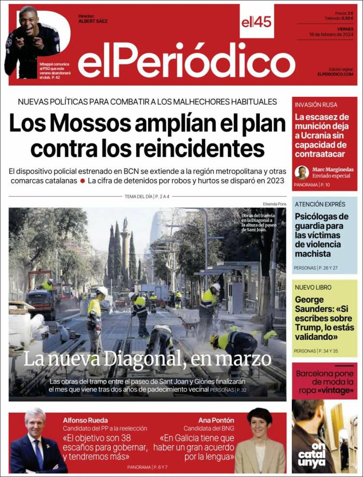 Portada de El Periódico (España)