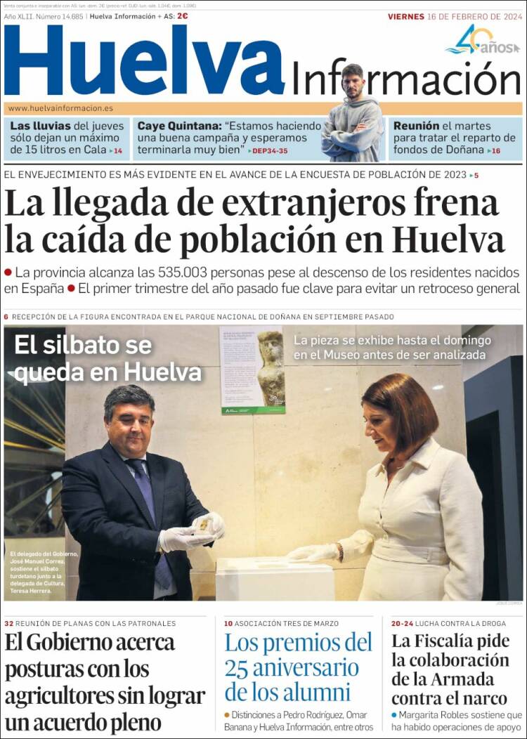 Portada de Huelva Información (España)