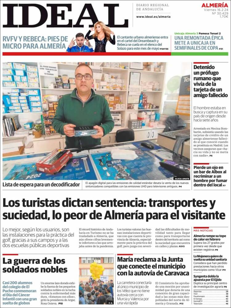 Portada de Ideal Almeria (España)