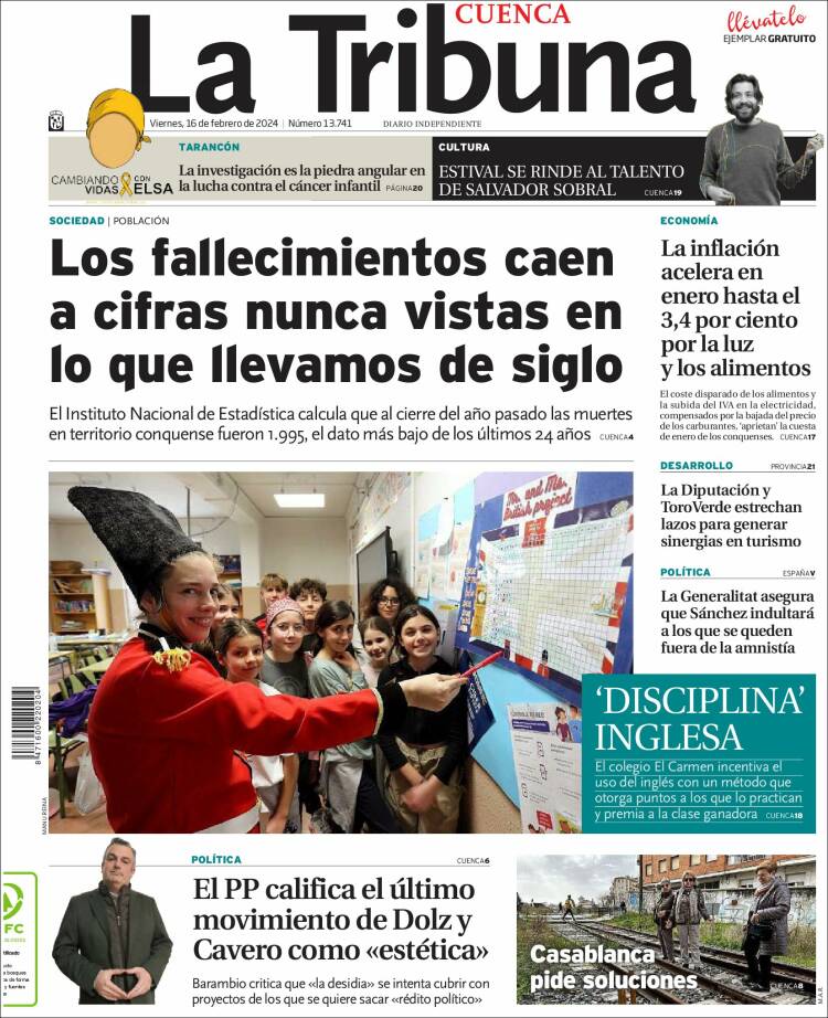 Portada de La Tribuna de Cuenca (España)