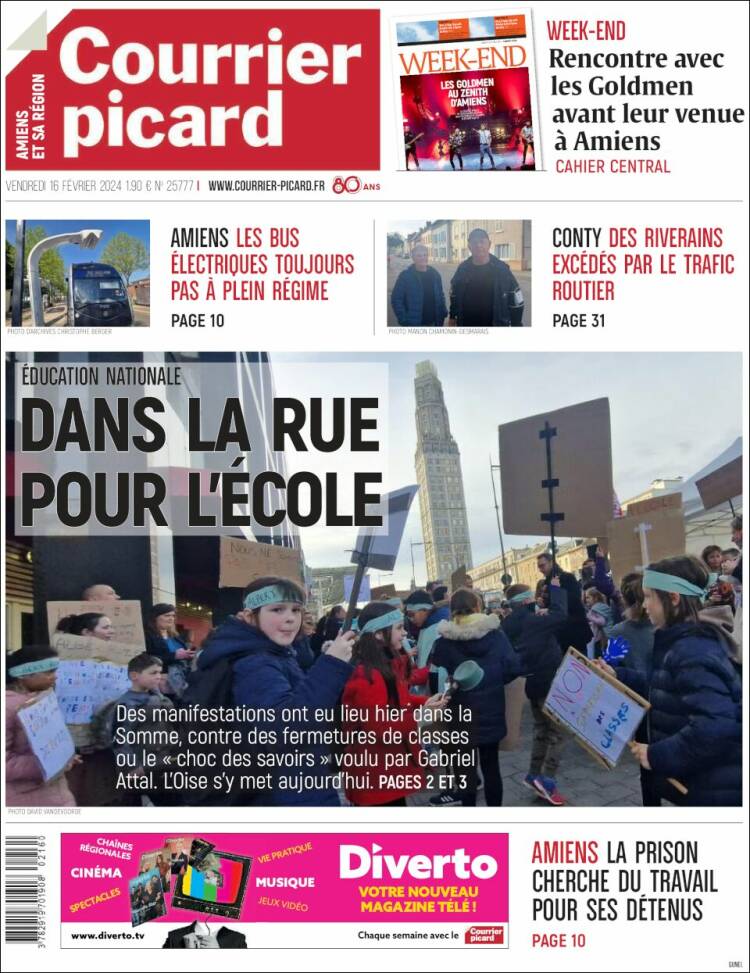 Portada de Courrier Picard (Francia)