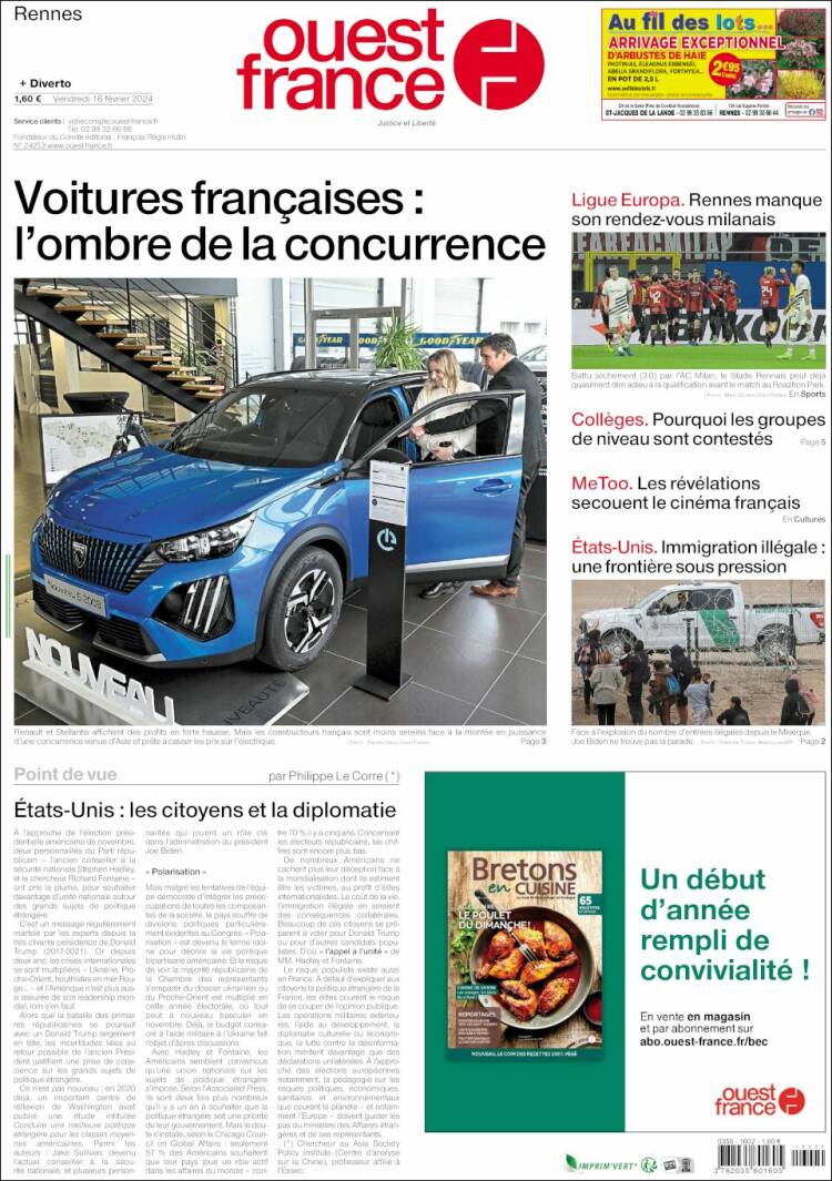 Portada de Ouest France (France)