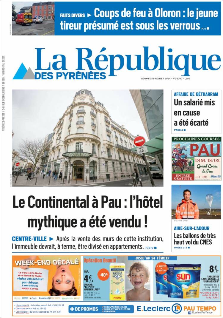 Portada de La République des Pyrénées (Francia)