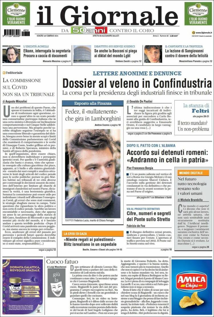 Portada de il Giornale (Italia)