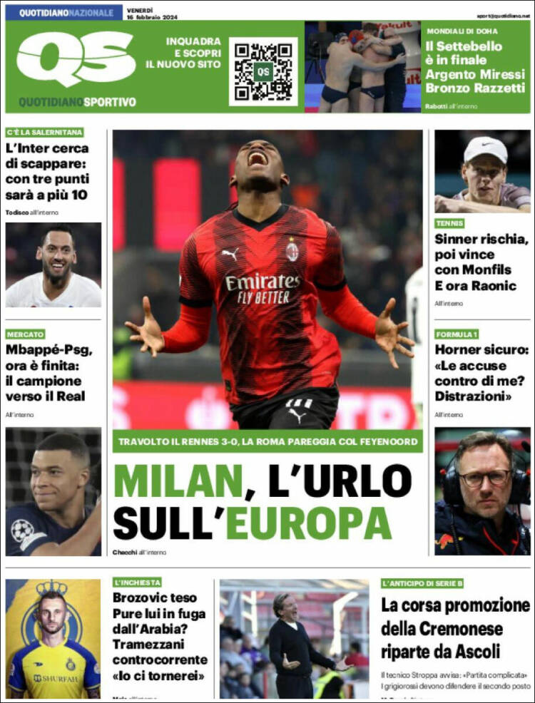 Portada de Quotidiano Sportivo (Italia)