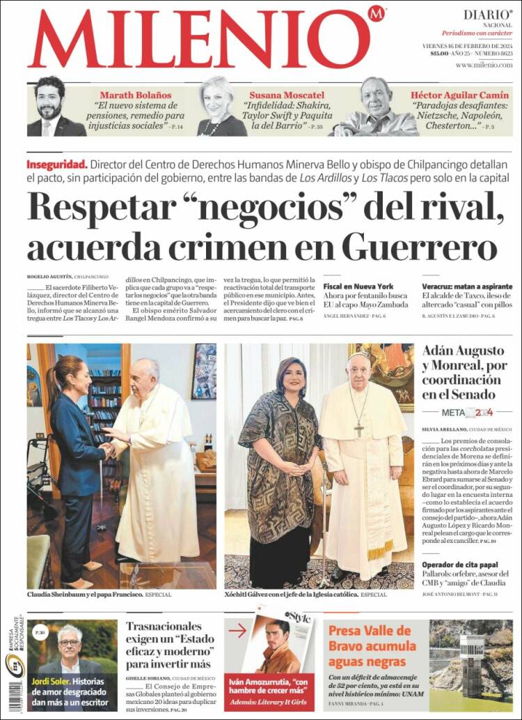 Portada de Milenio (M&eacute;xico)