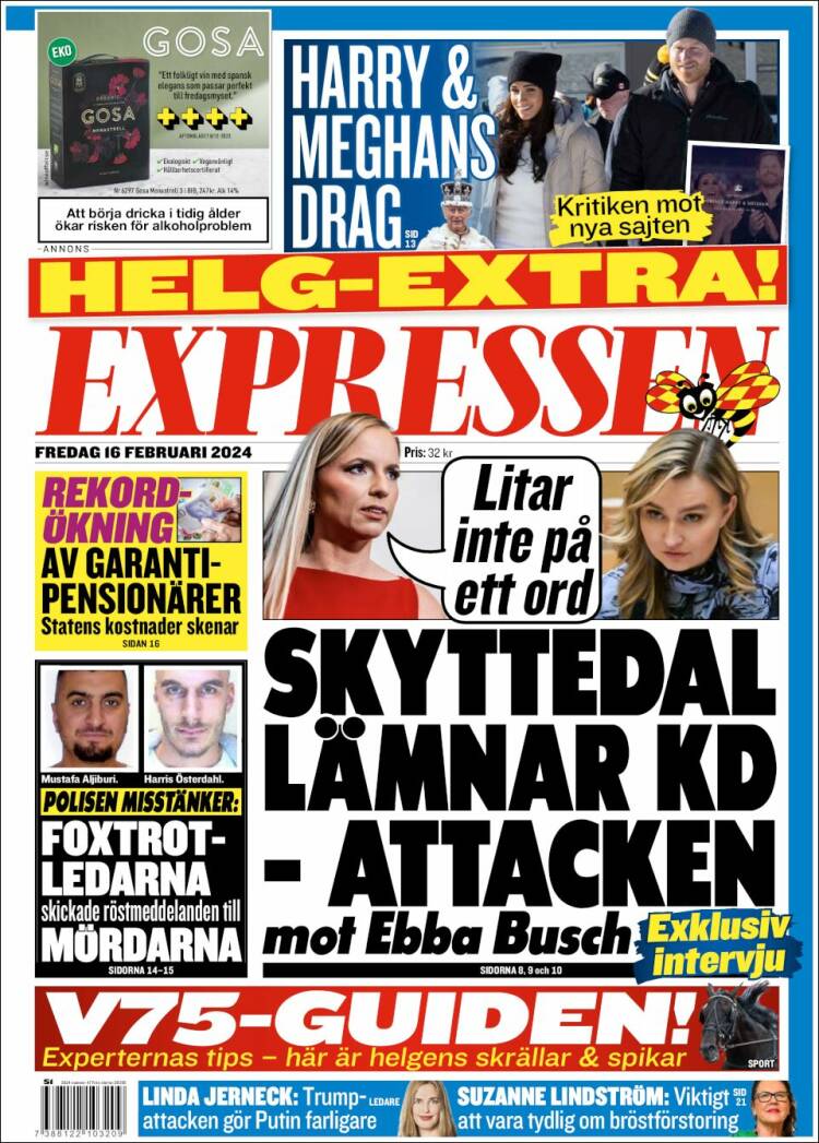 Portada de Expressen (Suecia)
