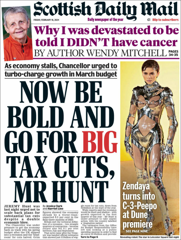 Portada de Scottish Daily Mail (Reino Unido)