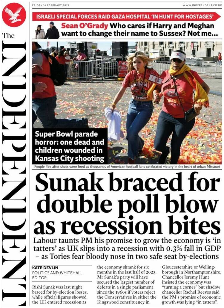 Portada de The Independent (Reino Unido)