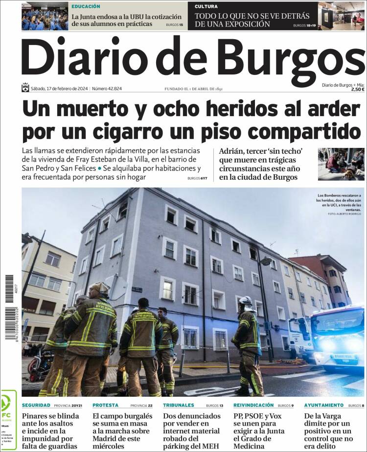 Portada de Diario de Burgos (España)