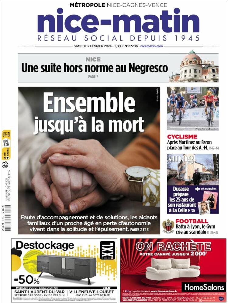 Portada de Nice-Matin (Francia)