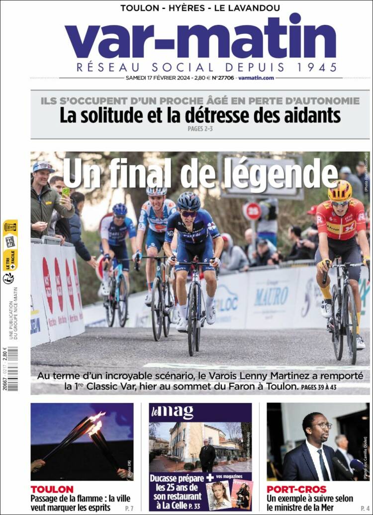 Portada de Var-Matin (Francia)